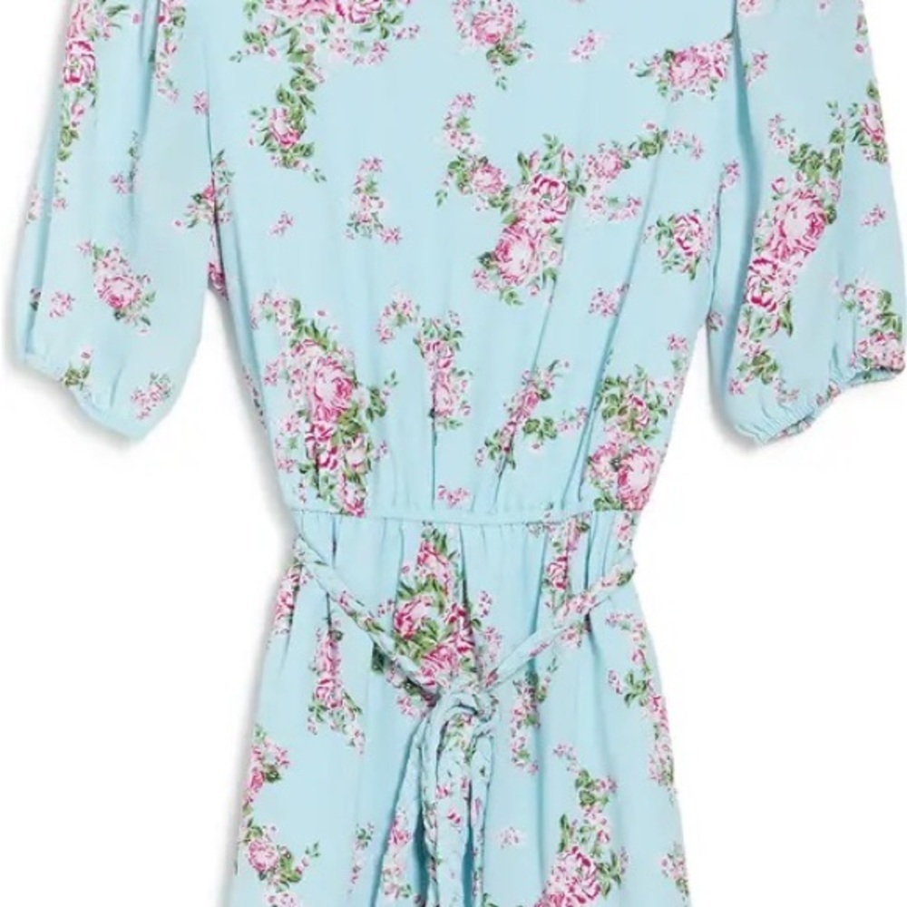 Sage Collective Floral Print Flowy Dress Pastel Blue Size 12 $98 NWT - Picture 3 of 6